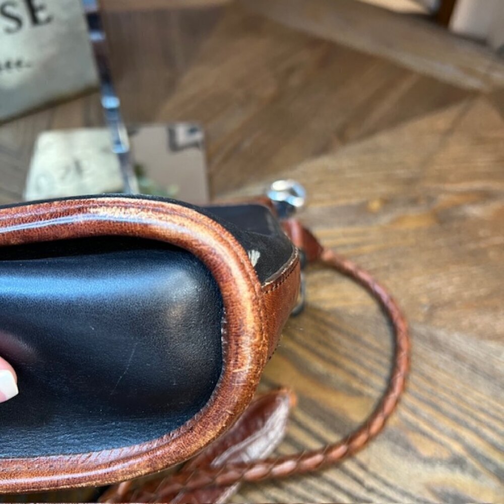 VintageBrighton Black Leather Crocodile Bucket Bag - Picture 6 of 11